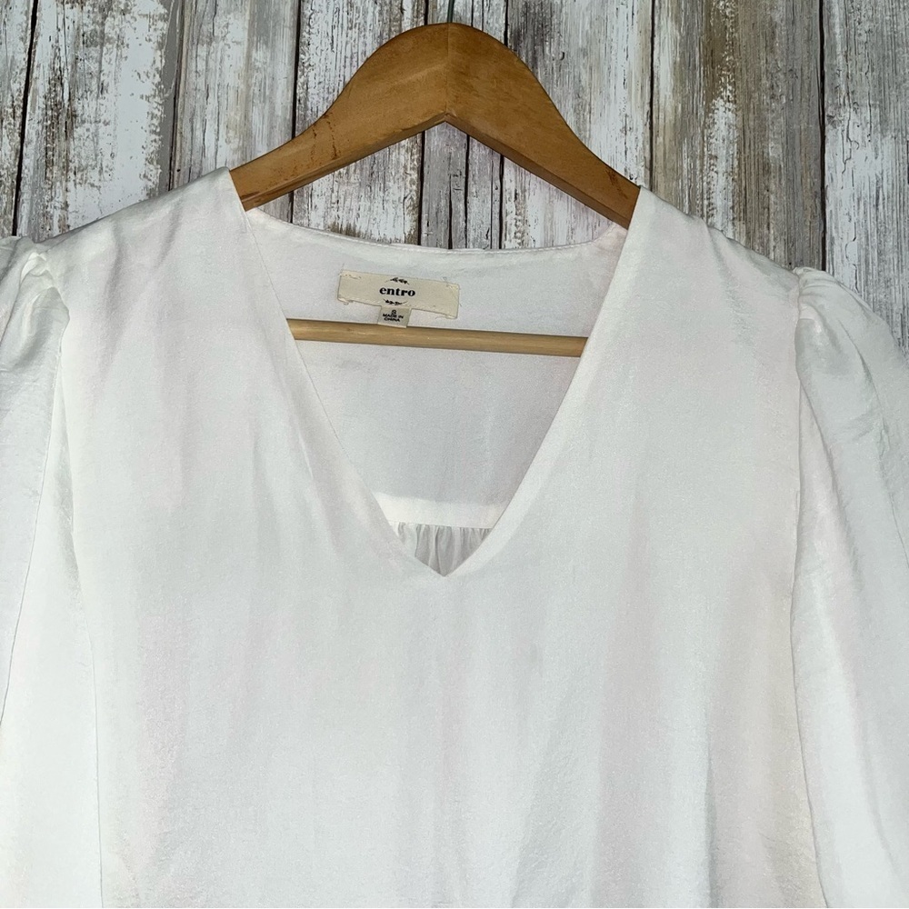 Entro White High Low Blouse - Picture 4 of 4